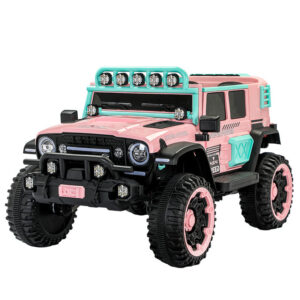 Pink Kids Electric Car with 4x4 Drive, Swing Function, Early Education, and App Remote