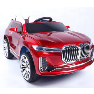 Red kids ride-on car with single seat, Bluetooth music and swing function