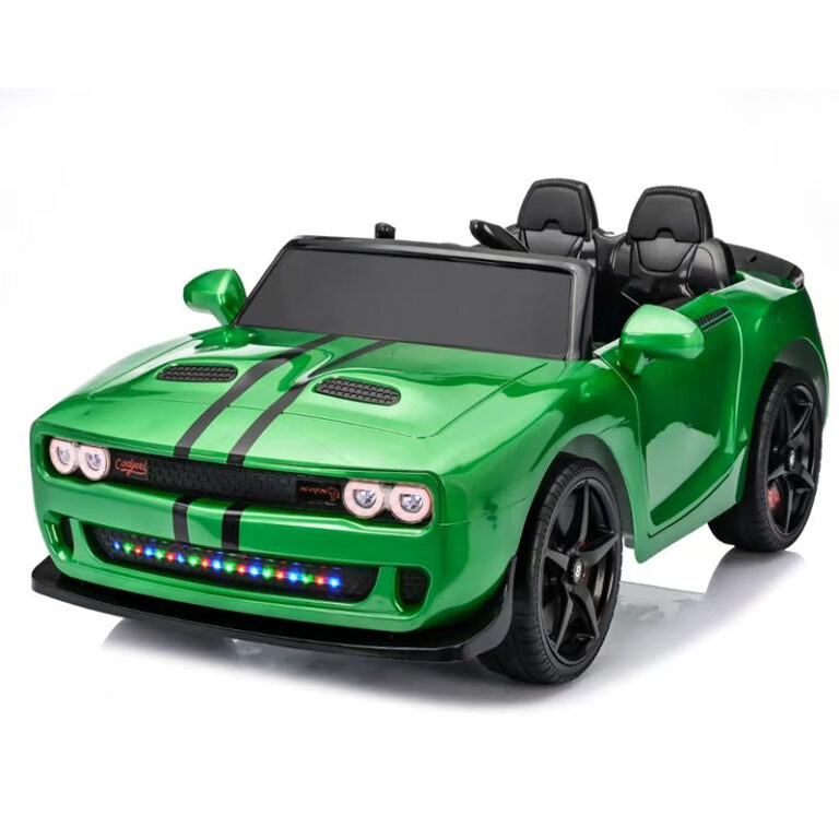 Green 12V Kids Ride-On Sports Car with Swing Mode, Remote Control, and Dual Motors