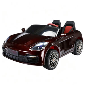 Red 12V Kids Ride-On Sports Car with 4x4 Motors, Leather Seat, and Swing Function