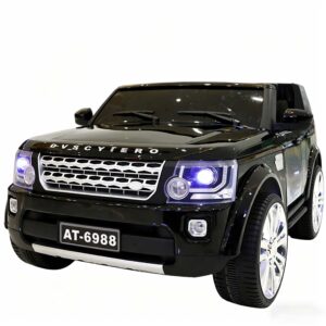 Black 12V Kids Ride-On SUV with 4x4 Motors, Leather Seat, and Remote Control