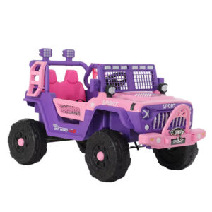 Pink 12V Kids Electric Jeep with Dual Motors & Bluetooth