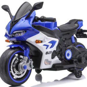 12V Kids Electric Motorcycle with Dual Motors & LED Lights