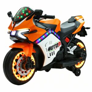 12V Kids Electric Motorcycle with LED Lights & Early Education