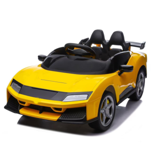 12V Kids Ride-On Sports Car with Bluetooth, Swing & Shock