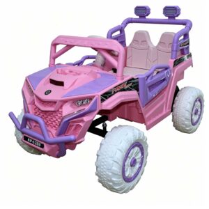 Pink12V Kids Ride-On UTV with Bluetooth, Swing & LED Lights
