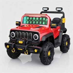 12V Kids Ride-On Jeep with 2.4G Remote, LED Lights & Swing
