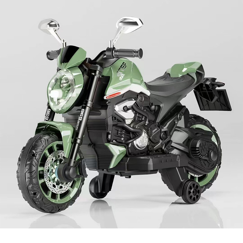 Model 969 kids ride-on motorcycle with dual 380 motors & training wheels, built-in Bluetooth early education audio - Image 2