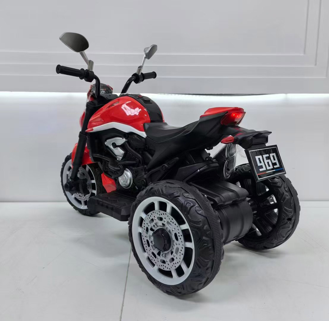 Model 969 kids ride-on motorcycle with dual 380 motors & training wheels, built-in Bluetooth early education audio - Image 7