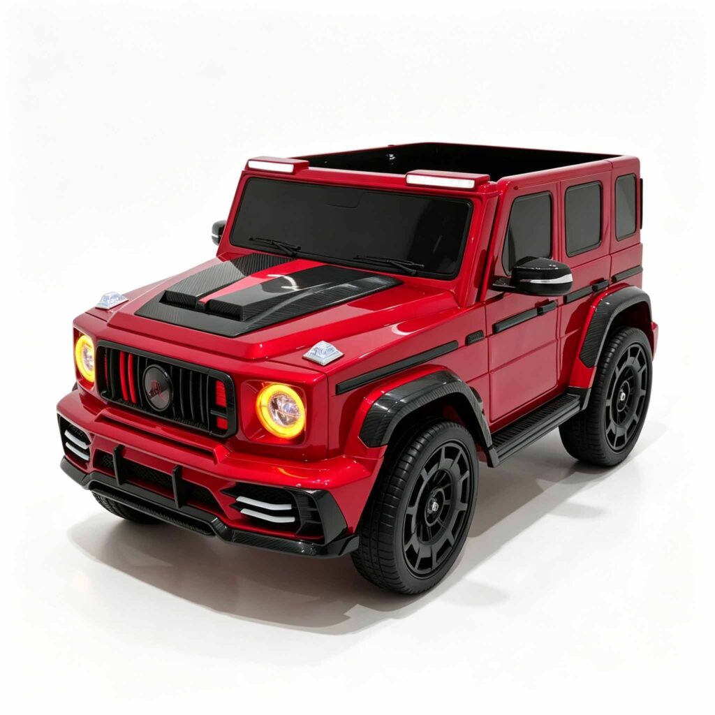 Kids Electric Ride On Car, red kids ride on jeep front view