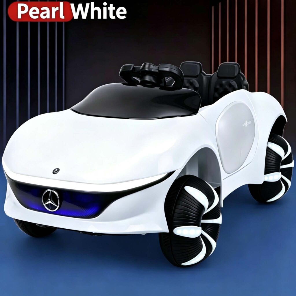 8808 white kids electric ride on car with remote control, 12V battery toy car