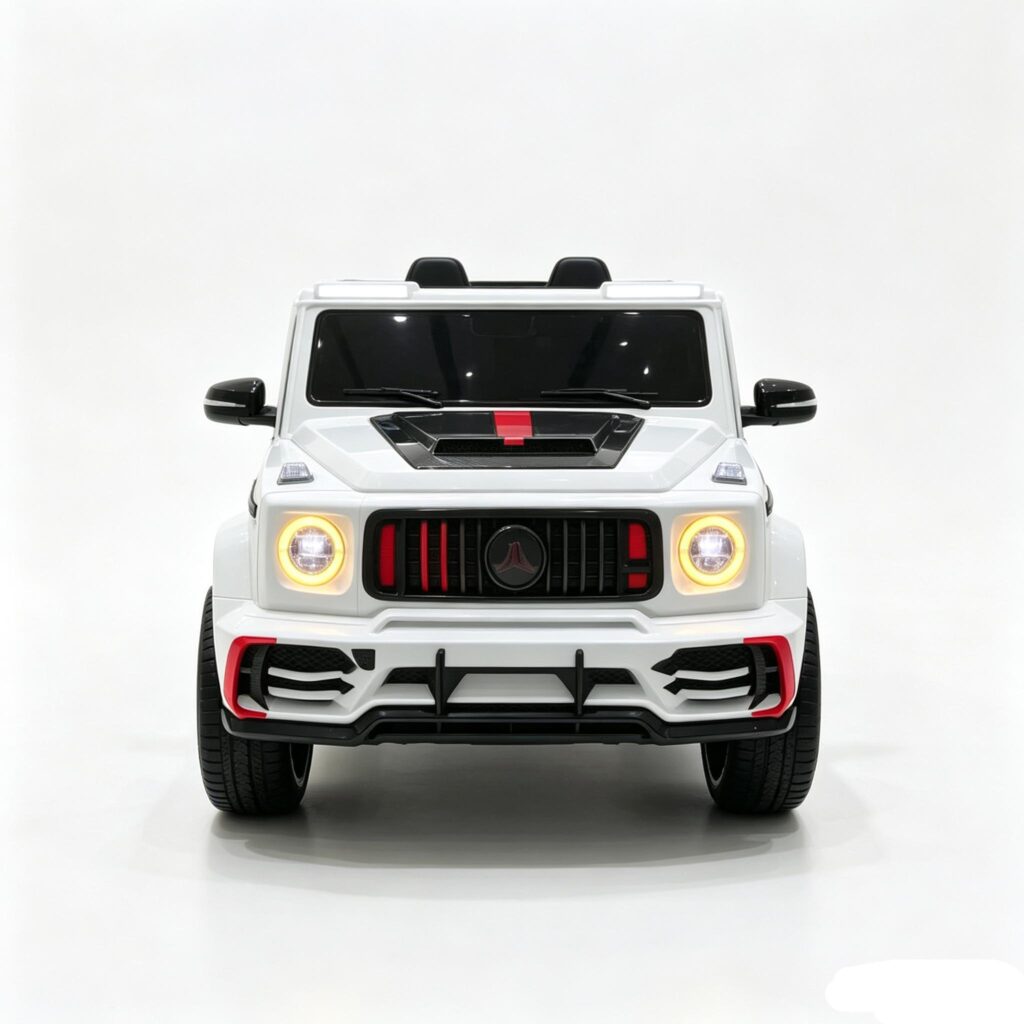 White children toy jeep with round front lights